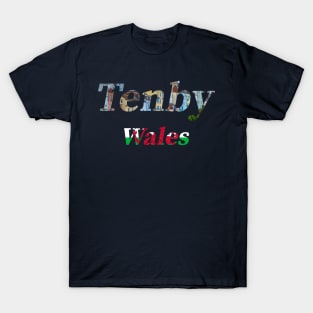 Tenby, Wales, Text T-Shirt